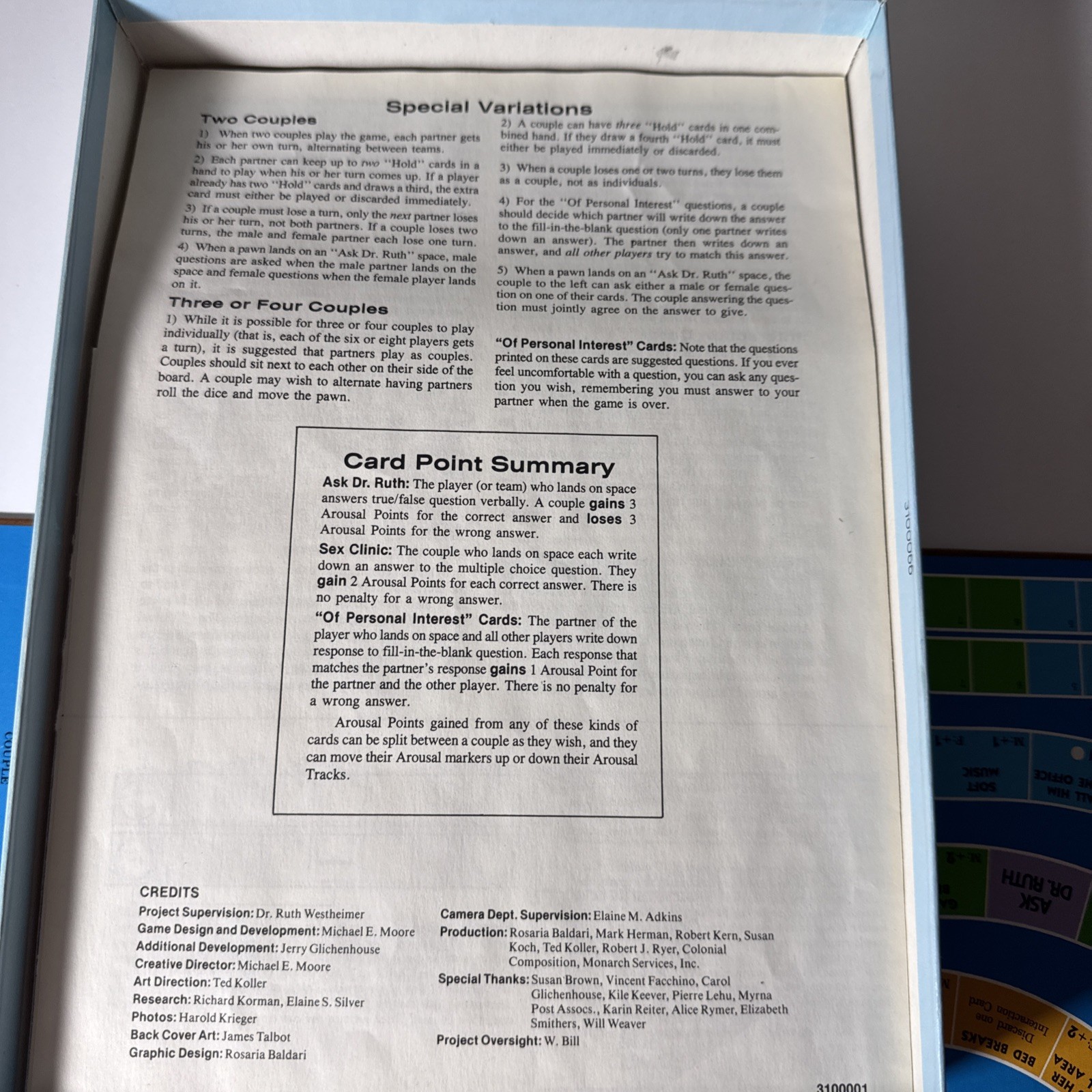 Vintage Dr Ruth’s Game of Good Sex By Victory Games – 1985 Edition – Complete!