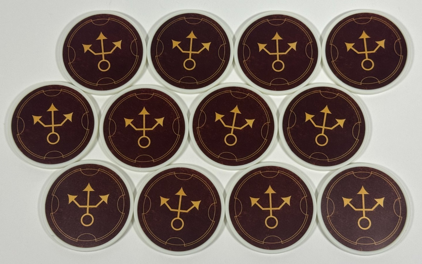 Hoplomachus Victorum BoardGame Tactic Chips Set of 12 COMPLETE Chip Theory Games