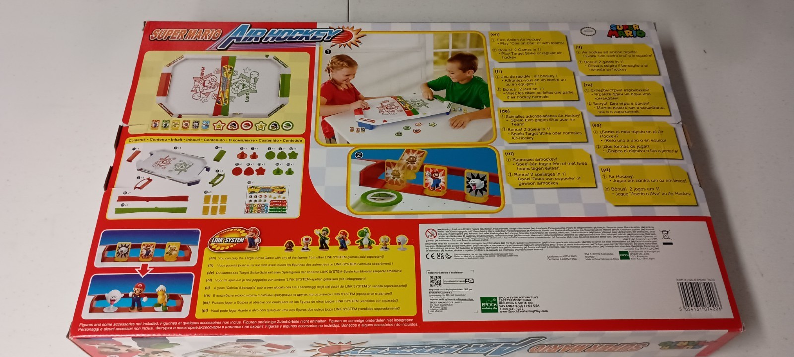 Epoch Super Mario Air Hockey Tabletop Skill and Action Game with Collectible NEW
