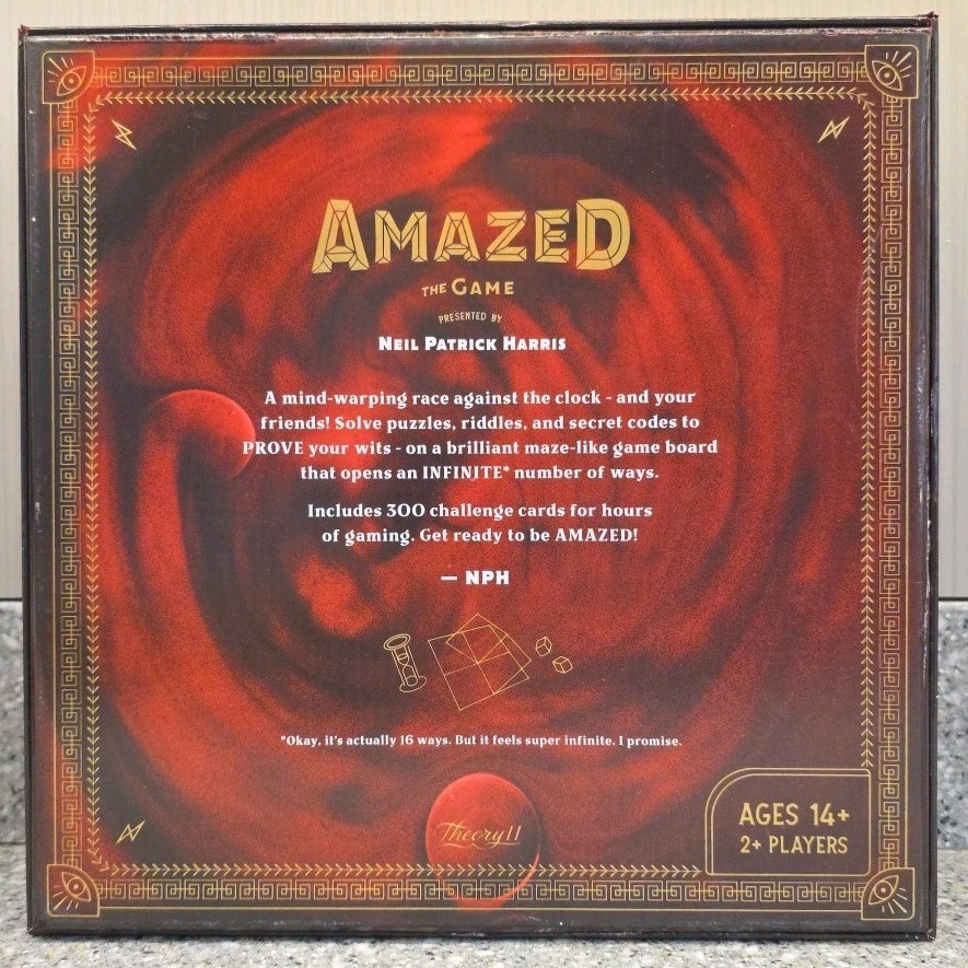 Amazed Board Game Neil Patrick Harris Puzzles Riddles 2018 Theory11 Complete