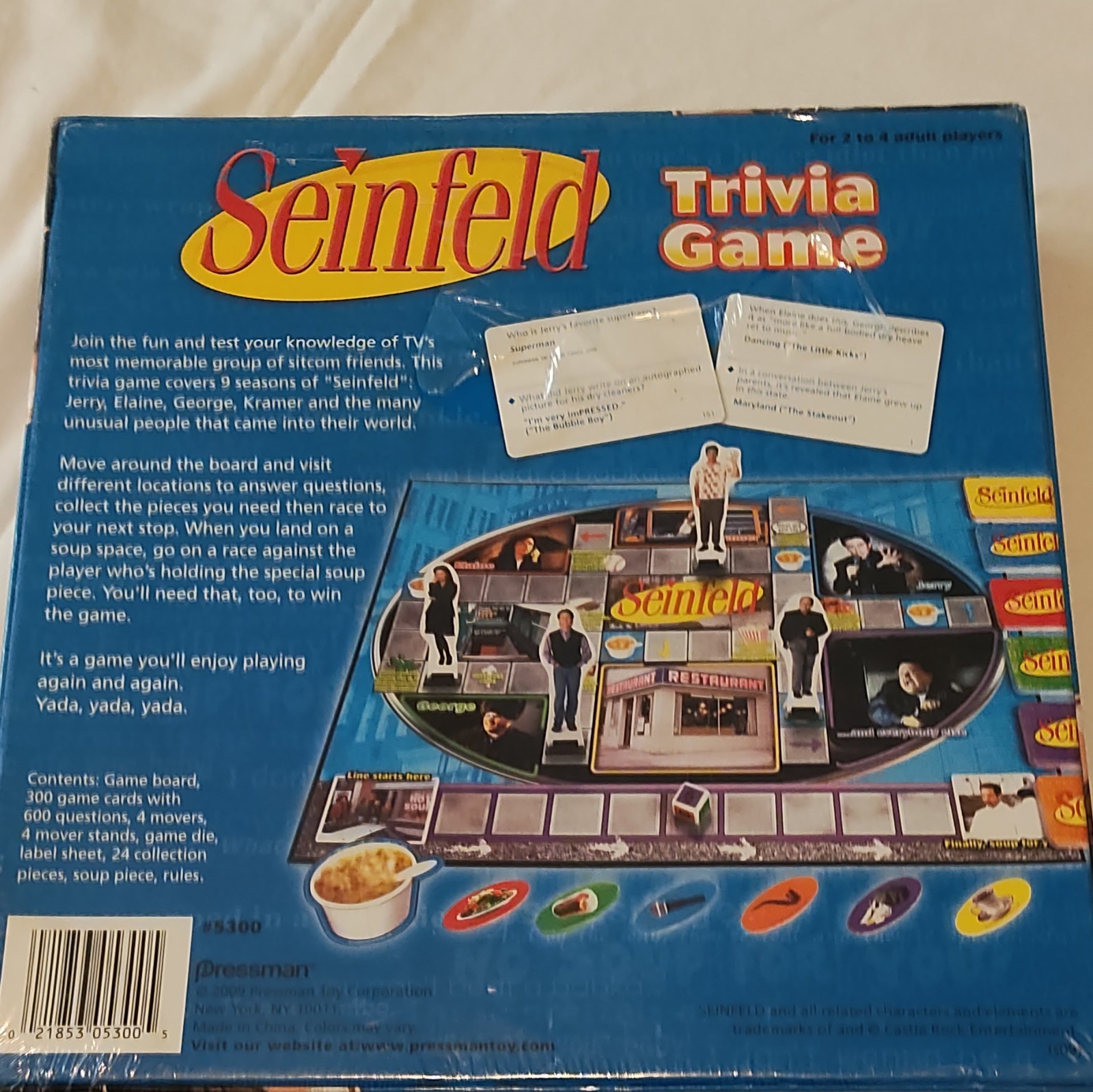 Pressman Seinfeld Trivia Game Complete w/ Dice Adult 2-4 Players 2009 #5300