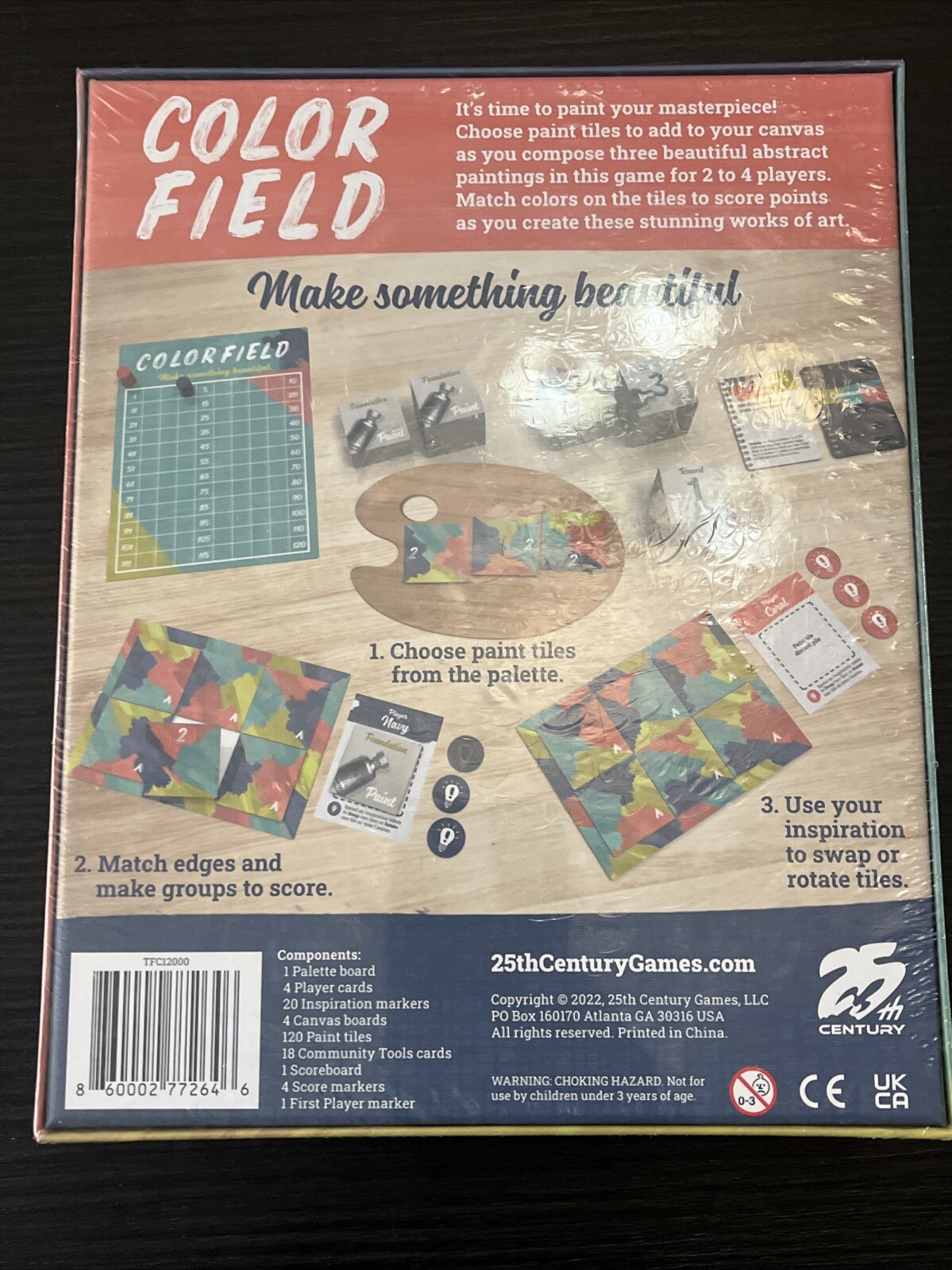 Color Field by 25th Century Games: 2 to 4 players NEW Sealed Board Game