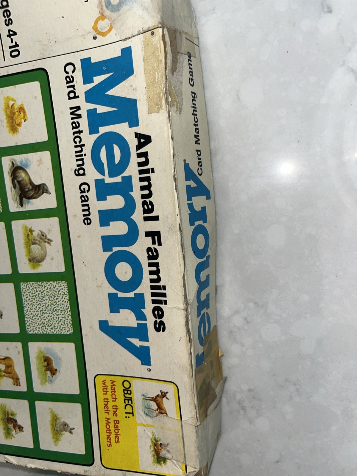 Milton Bradley Memory Animal Families Card Matching Game 1980