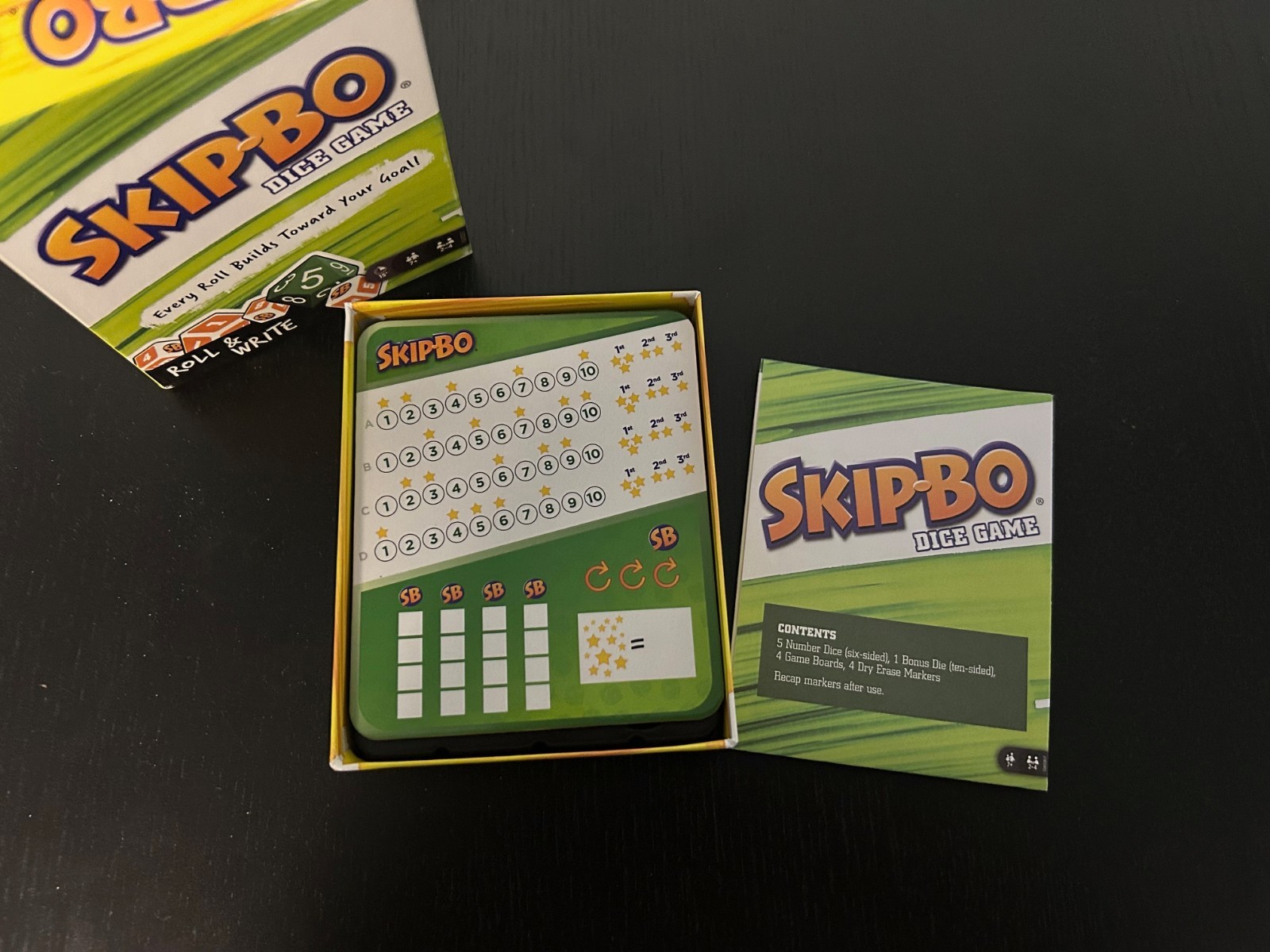Roll & Write Board Game Lot – Uno, Lowdown, SkipBo, Blokus – Complete