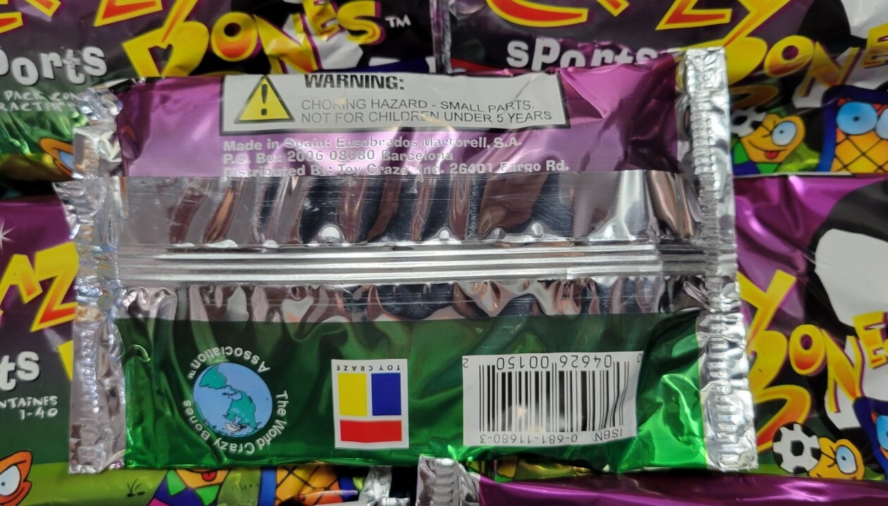Lot of 36 ORIGINAL GoGo’s CRAZY BONES SEALED FOIL PACKS “SPORTS” VERSION..