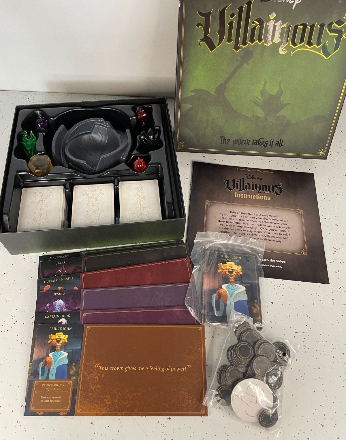 Disney Villainous Board Game with Wicked to the Core Expansion ~ Complete!