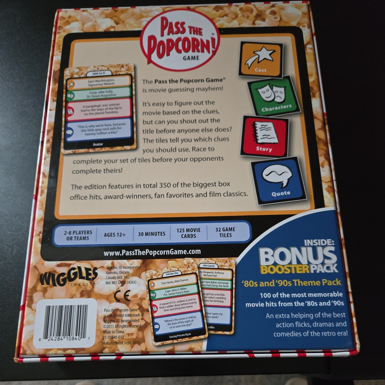 Pass the Popcorn Trivia game. New and complete . Open box.