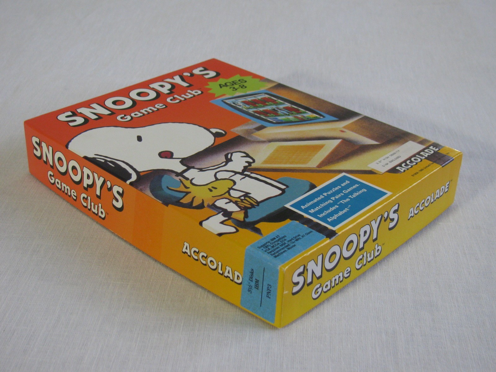 Vtg Accolade Software Snoopy’s Game Club for IBM PC, Disk/Book, 3-8 Years, 1992