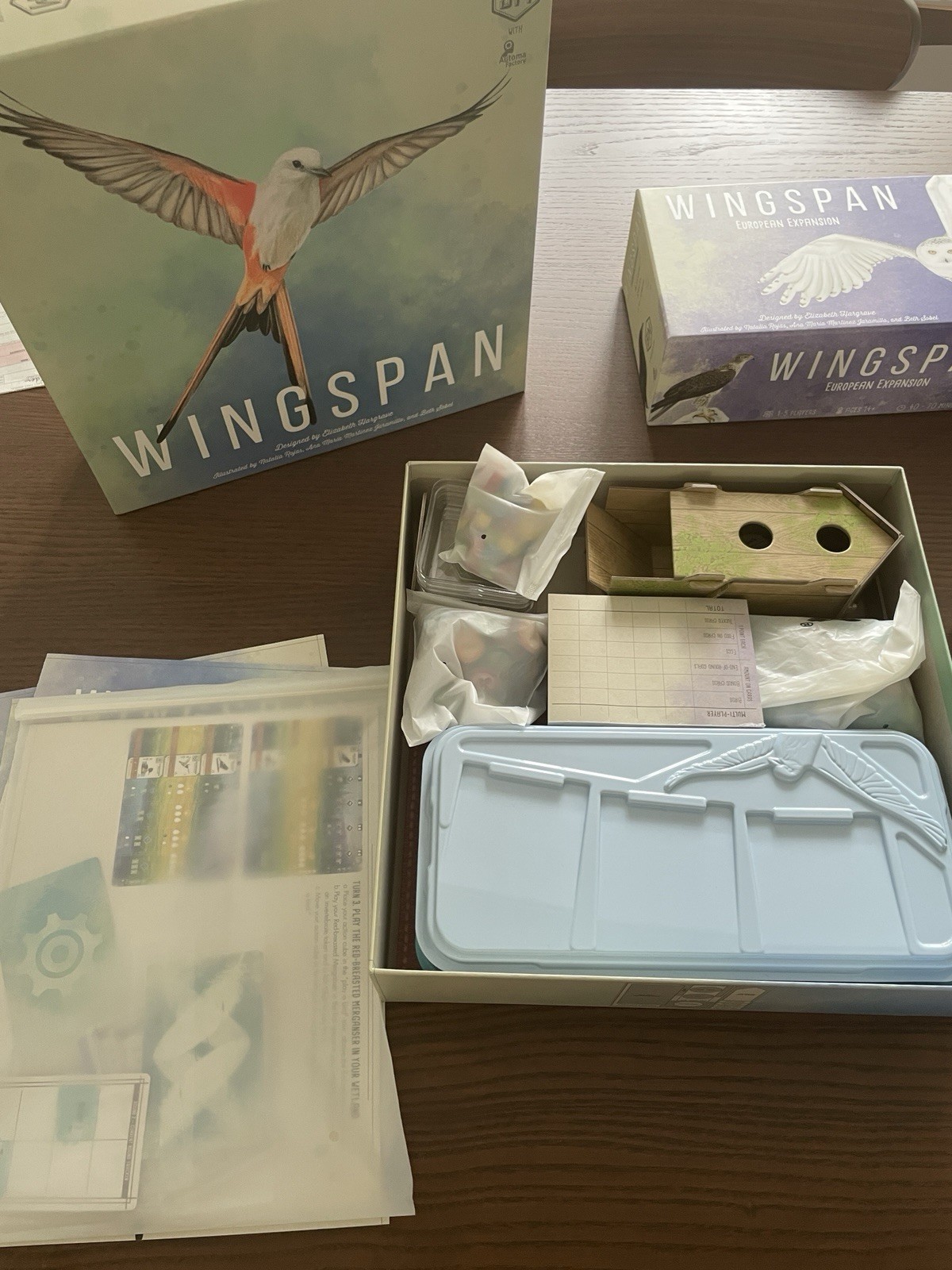 Wingspan Board Game with Oceania Europe Expansions