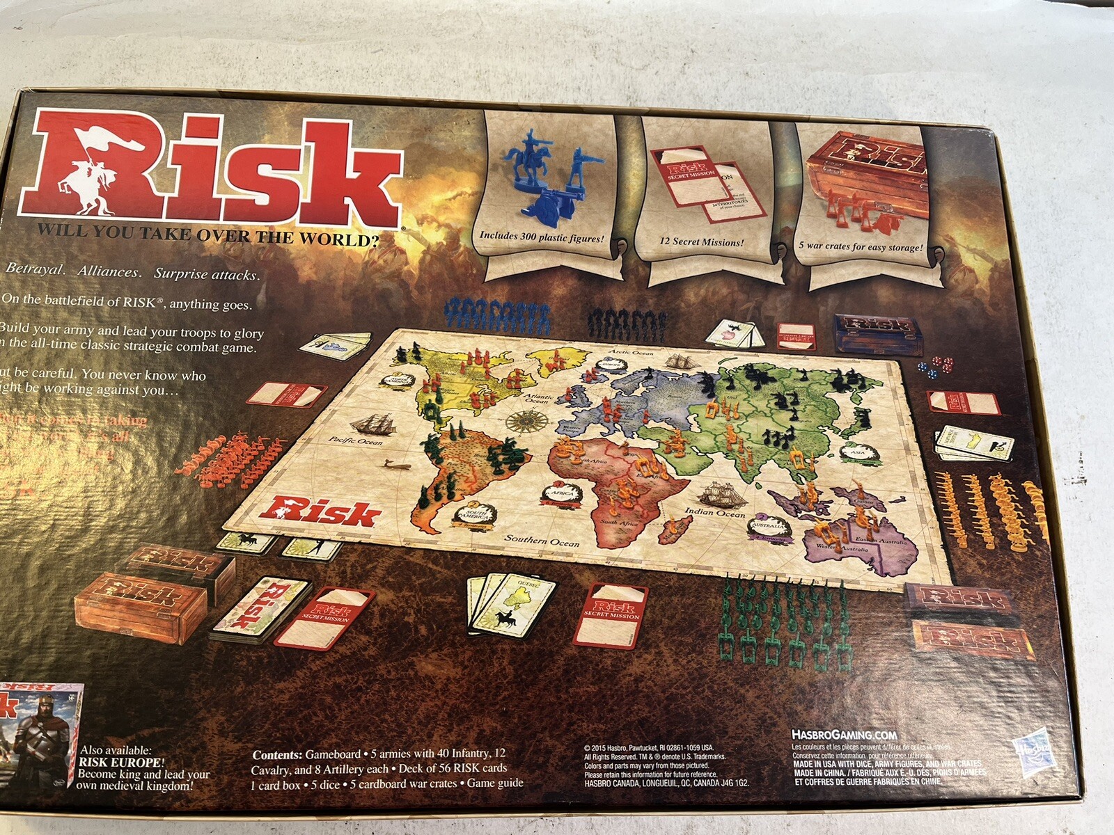 Risk Board Game Strategic Conquest Secret Missions Multiple Gameplay Complete