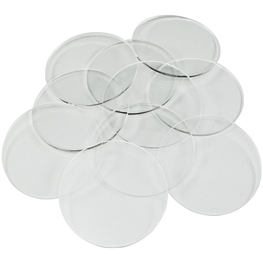 LITKO 2-Inch (50mm) Round Clear Acrylic Miniature Bases | 1.5mm Small,