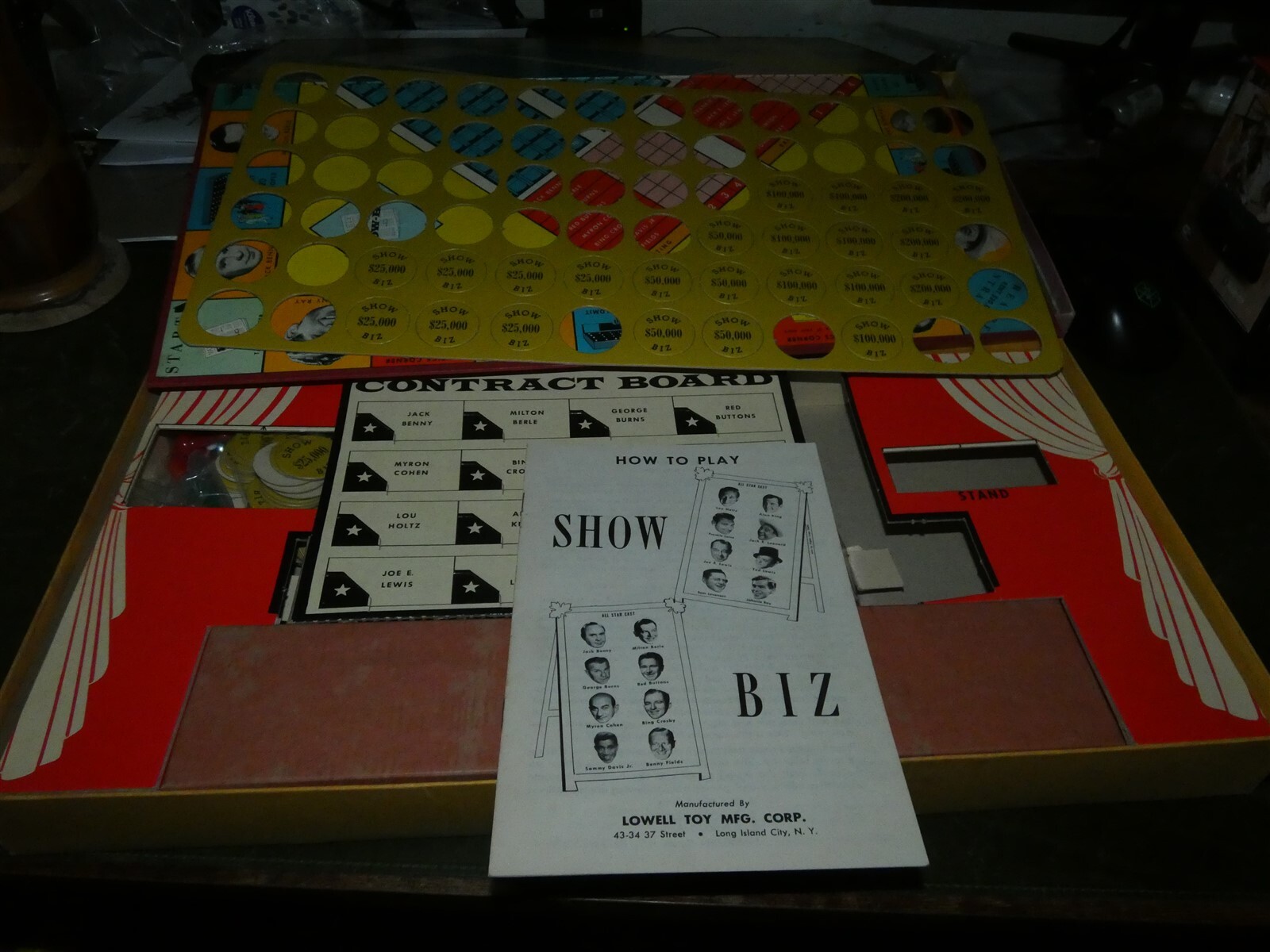 Lowell Toy Mfg: Show-Biz Boardgame: The Game of the Stars (1958)
