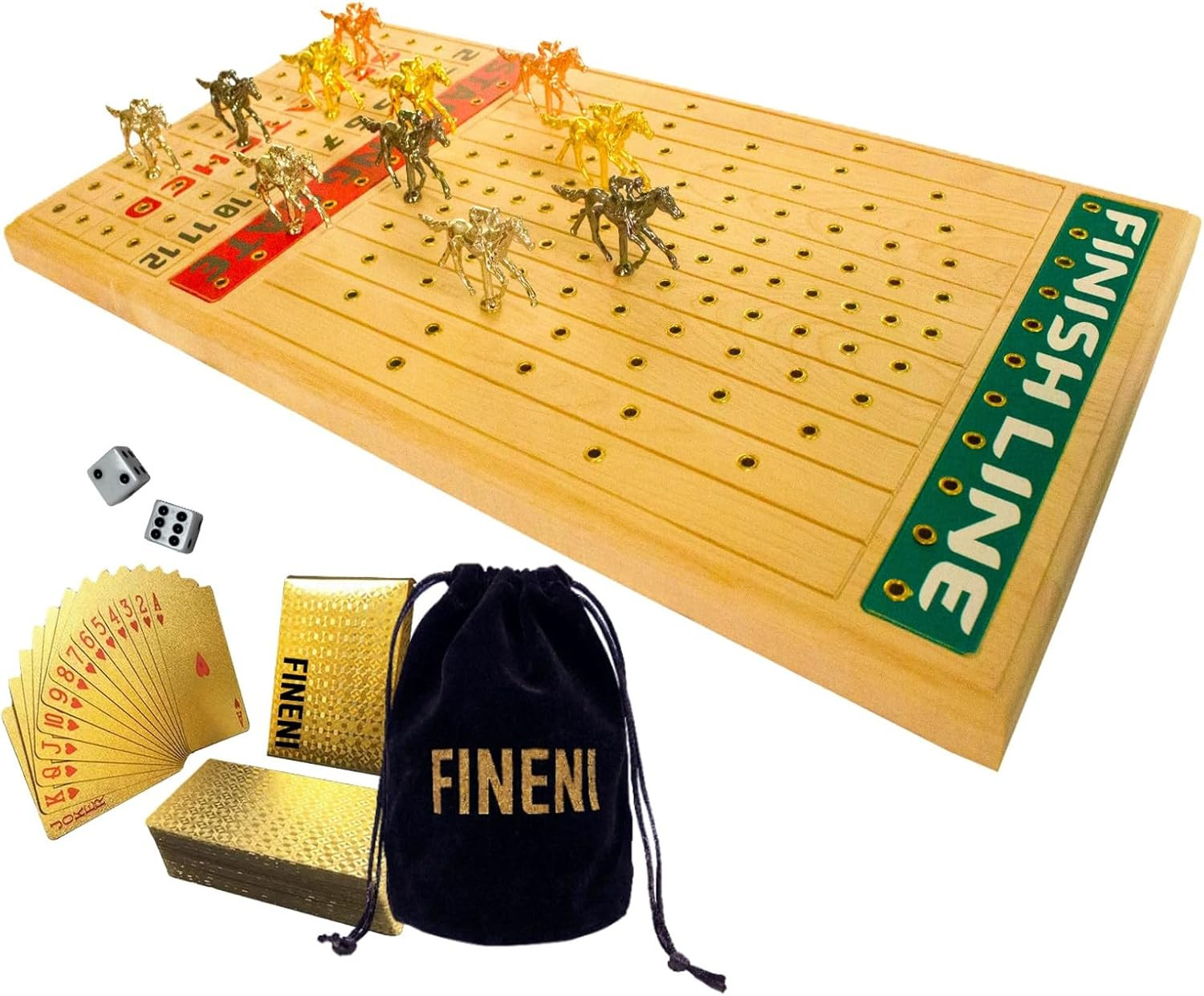 Horse Racing Game for Adults, Horse Race Board Game with 11 Luxurious Metal Hors