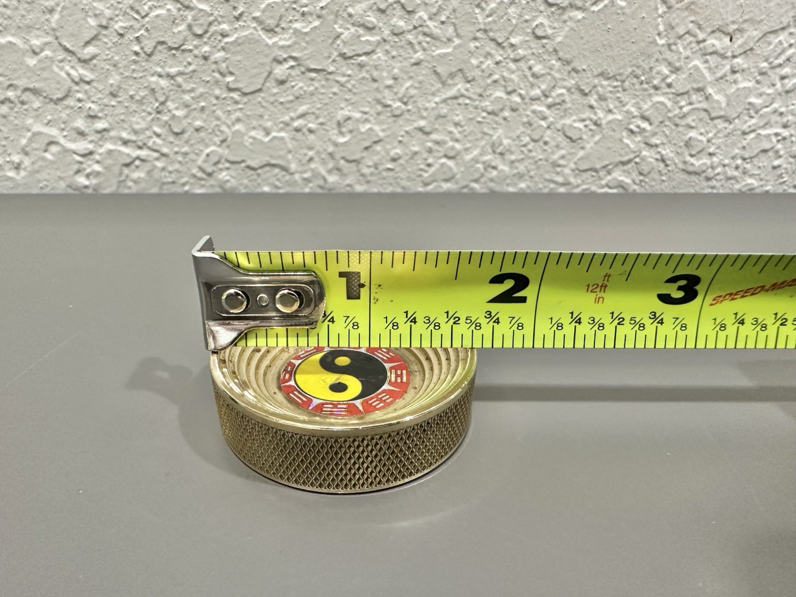 Vintage 90s Heavy Brass Metal Pog Slammer – Ying Yang- Thick – 3+ Oz