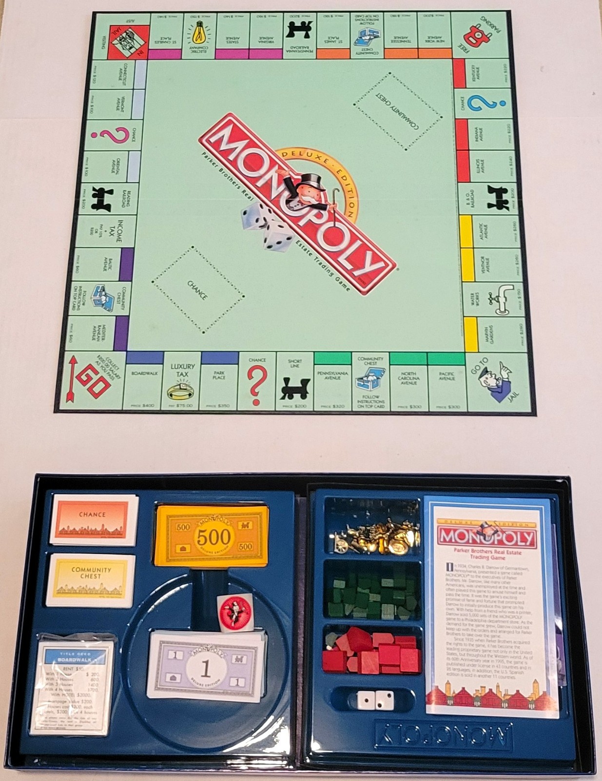 Monopoly Deluxe Edition 00011 1998 Parker Brothers Gold Tokens (Not Played)