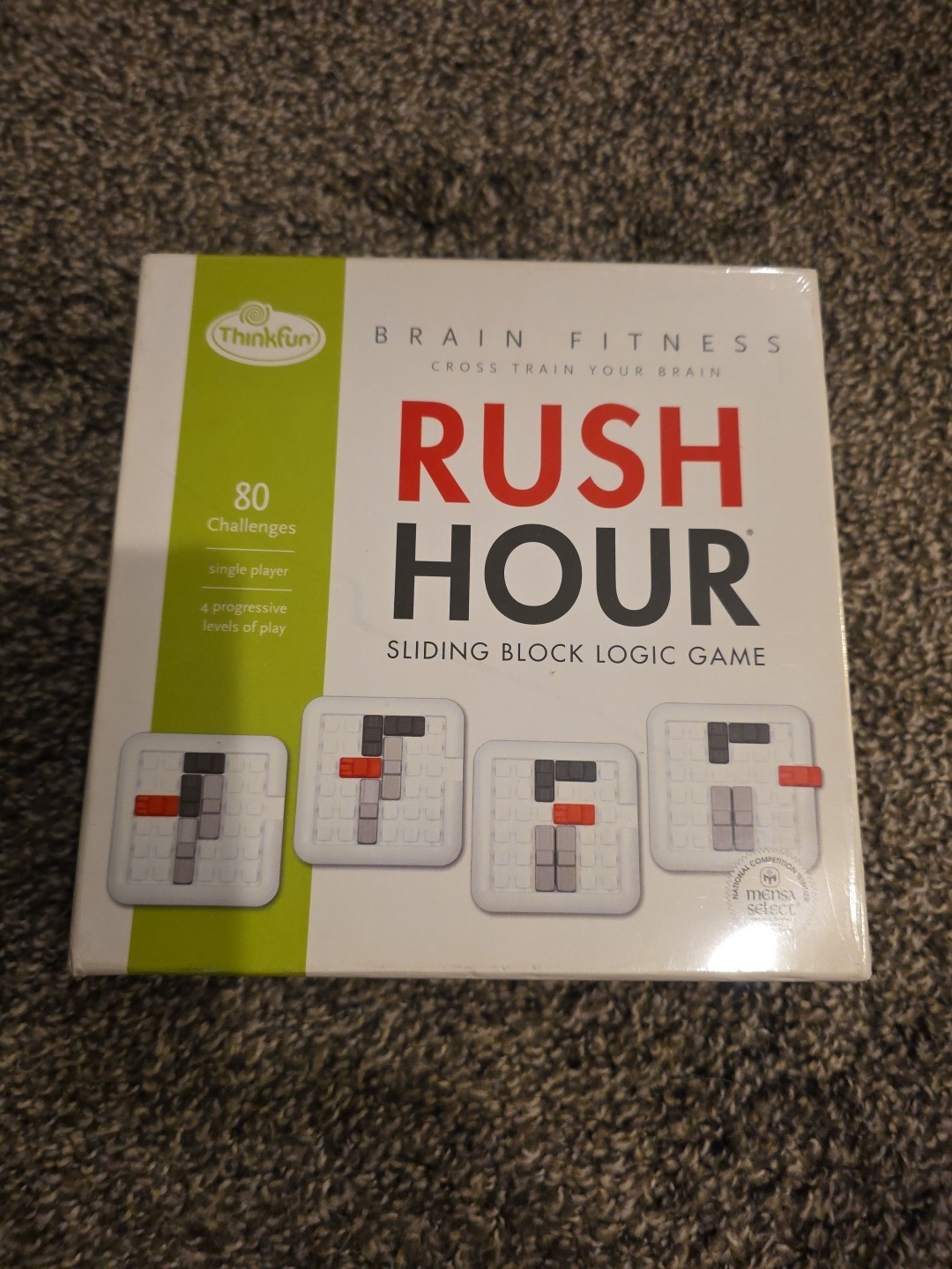 Rush Hour Brain Fitness Sliding Block Logic Game, 80 Challenges Brand New Sealed