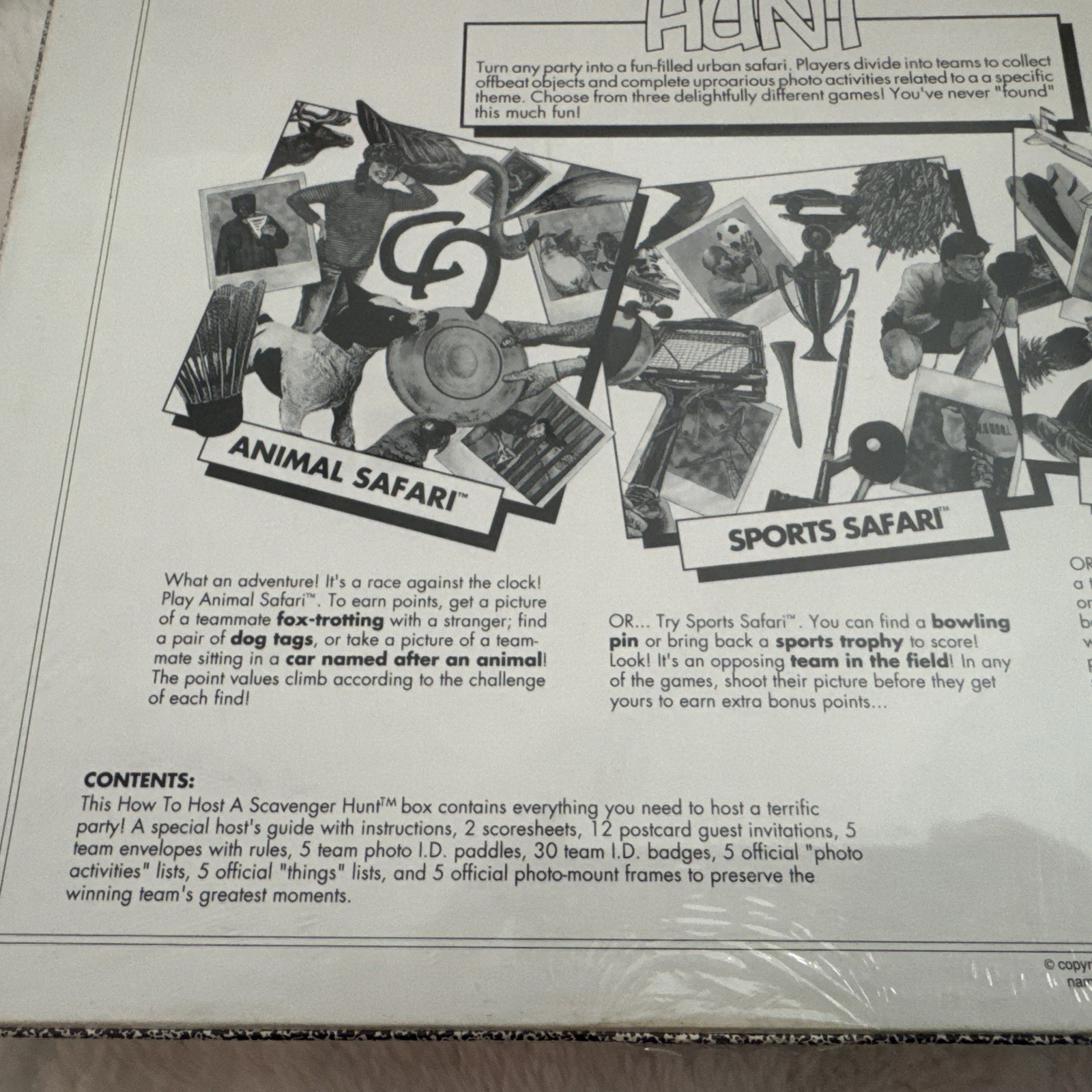 How to Host a Scavenger Hunt Sports Safari Theme 1990 New Factory Sealed