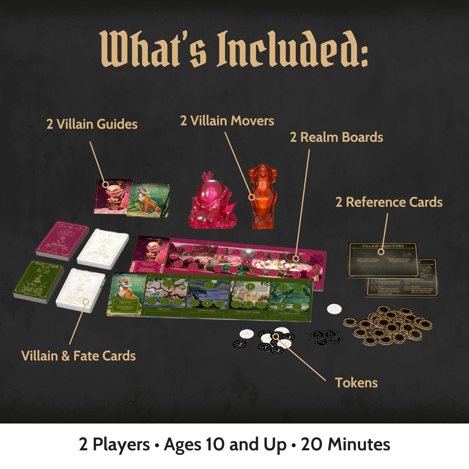 Disney Villainous Sugar Spite Tabletop Game Embrace Your Inner Villain Ages 10+