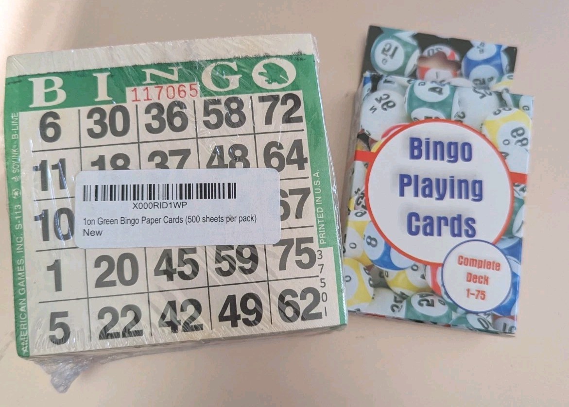 Professional Deck of Bingo Calling Cards- 5 Colors- 1-75 W/ Pack Of Bingo Cards