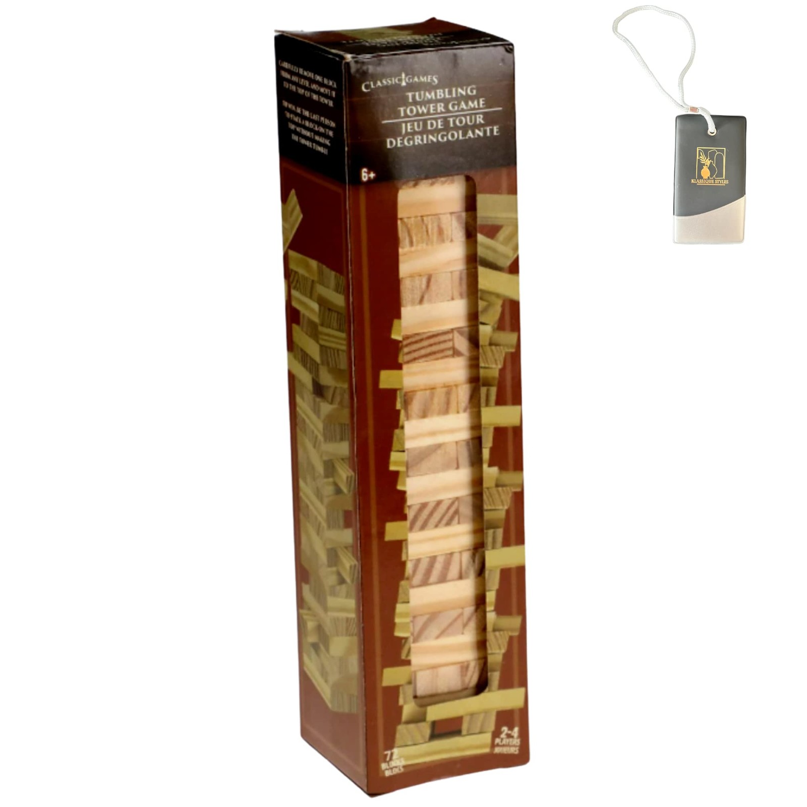 KS Tumbling Tower Game 72 Pieces Challenging Building Blocks Wood Stacking Ba…
