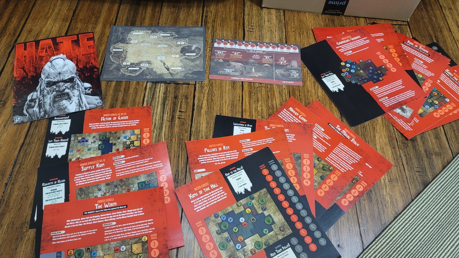 Hate Board Game – CMON – Rule Book and Scenarios and Sheetpads