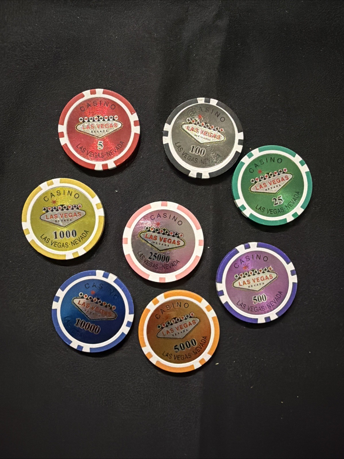 Vintage Las Vegas Nevada Casino chips High Dollar As 8 Pieces As Pictured 😎