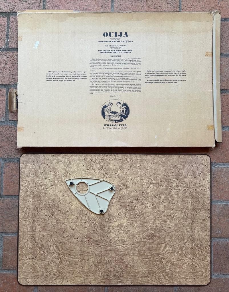 1950s Spooky William Fuld Talking Ouija Board Box Planchette Pre-Parker Bros 👻