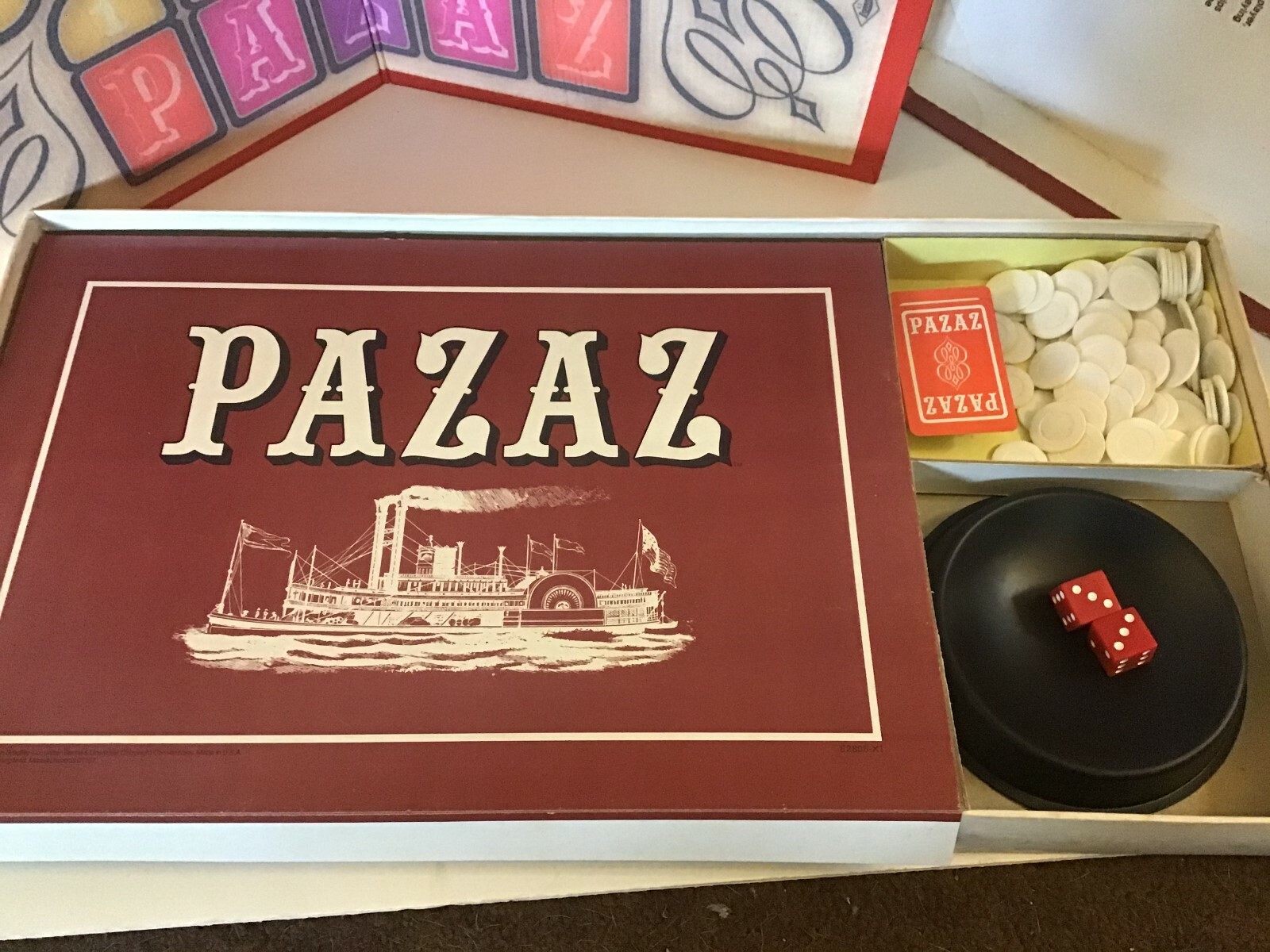 Vintage 1978 PAZAZ Board Game By MB & ES Lowe Card Chips and Dice Family Game