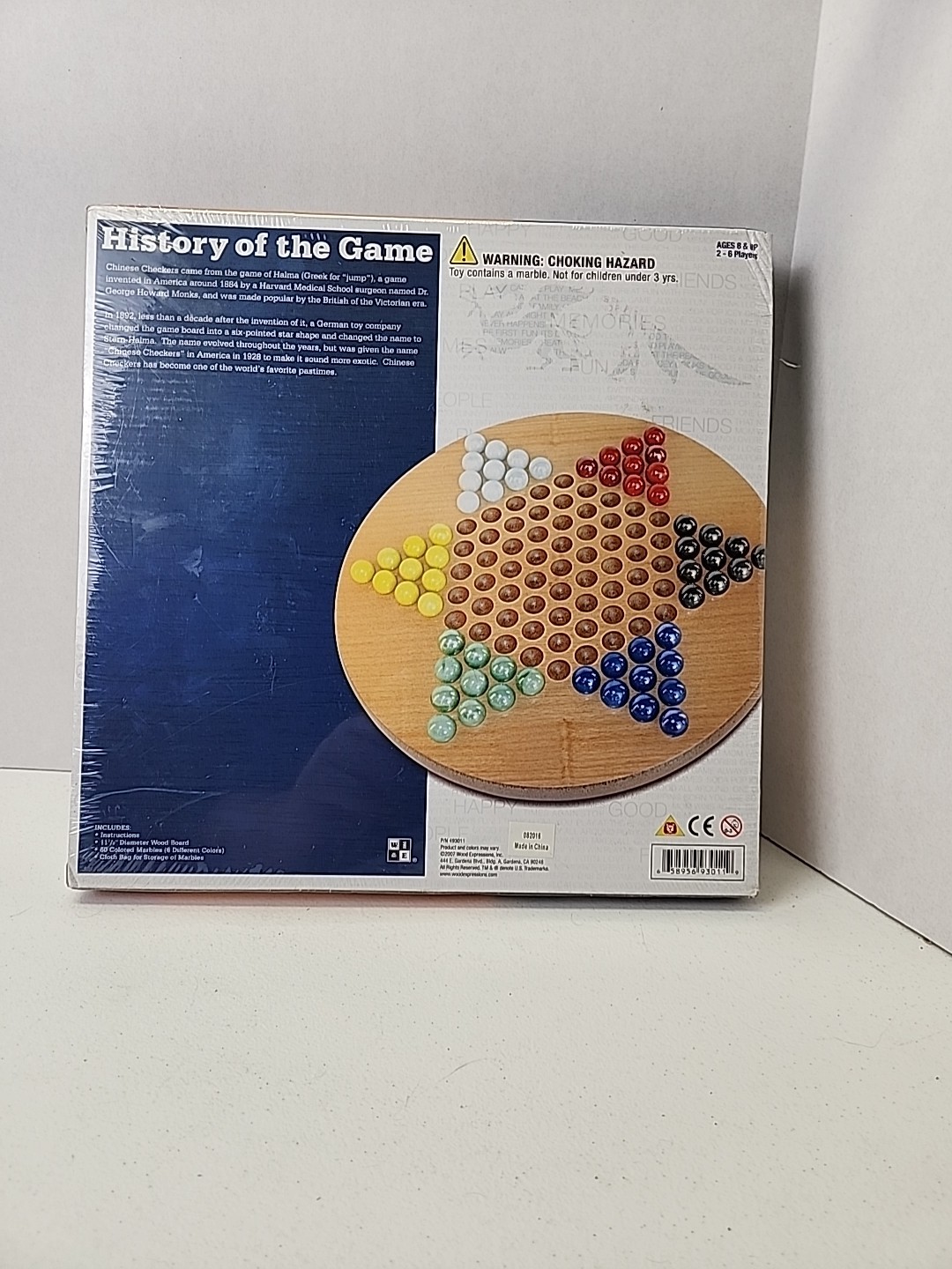 WE Games Solid Wood Chinese Checkers Set with Glass Marbles 11.5 Inch NEW