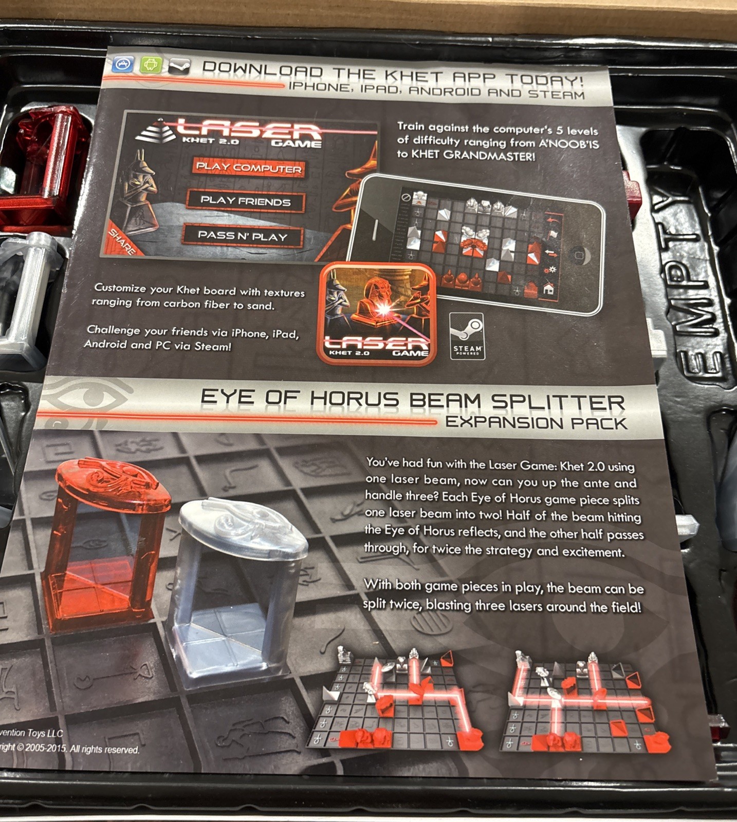 Laser Khet 2.0 Board Game Strategy Mensa 100% Complete