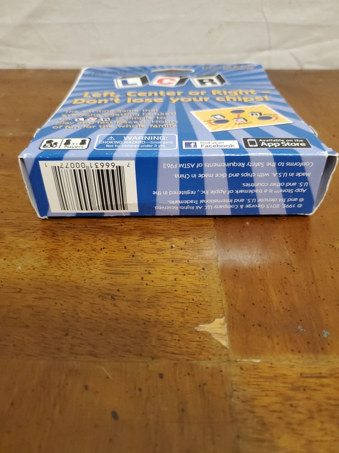 LCR Game Original Left, Center Or Right Dice Game George & Company Red Chips NEW