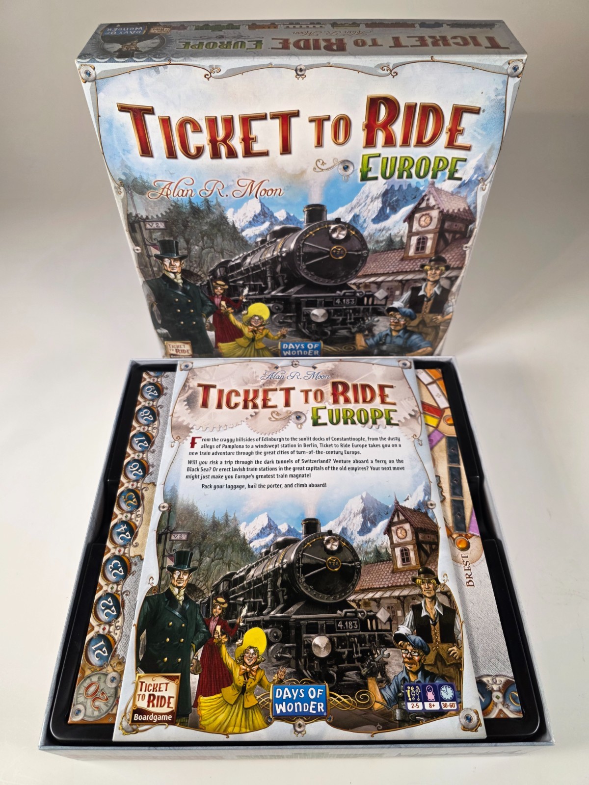 Ticket To Ride Europe Board Game – 100% Complete – 2012 Days of Wonder