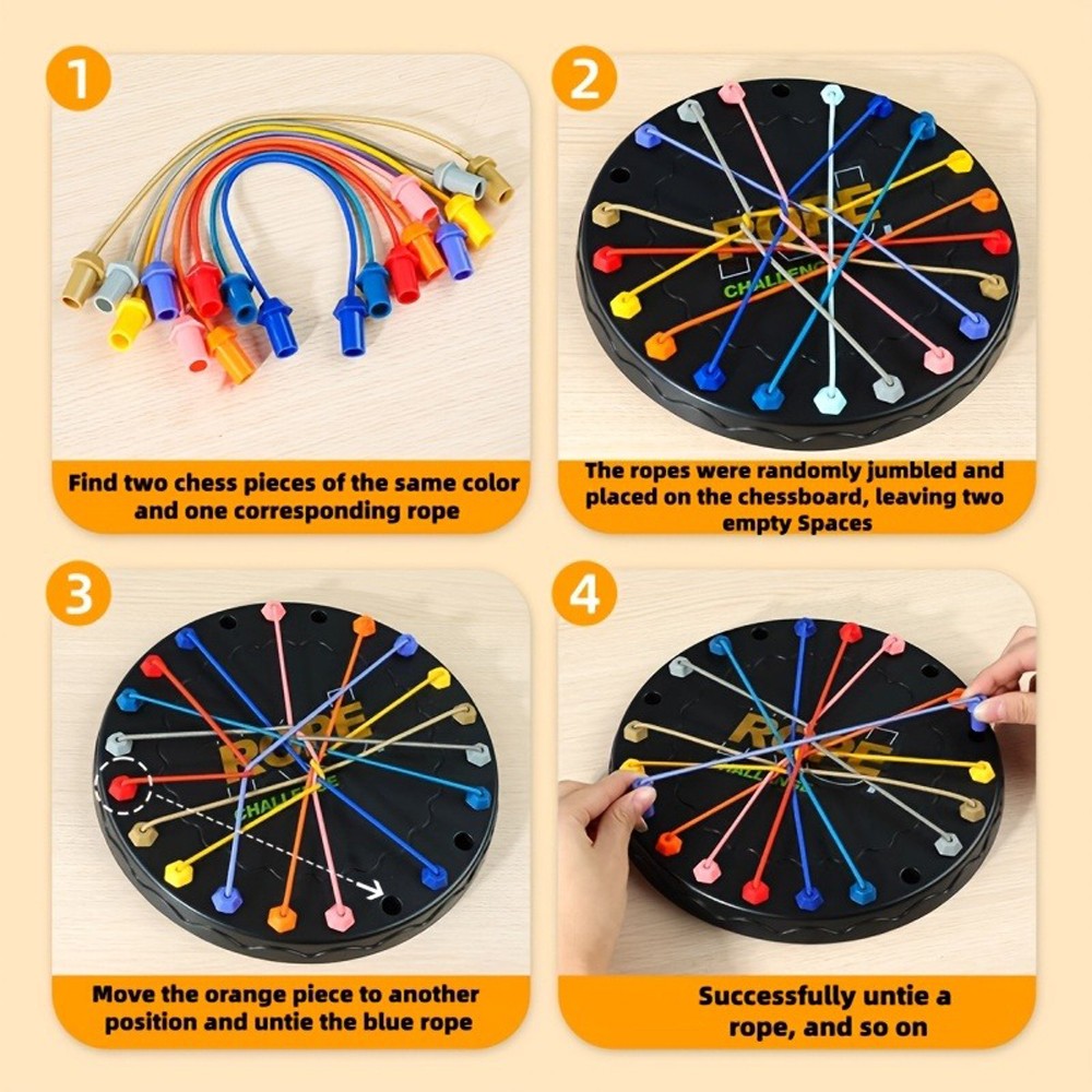 Family Trip Rope Puzzle Game Educational Problem-Solving Toy for Children/Adults