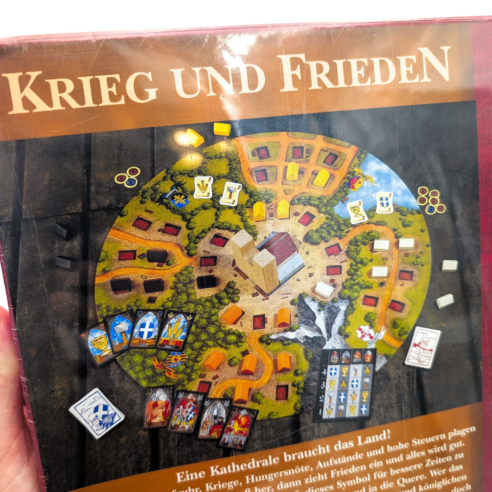 Krieg und Frieden 1999 German Medieval Cathedral Strategy Board Game Vintage