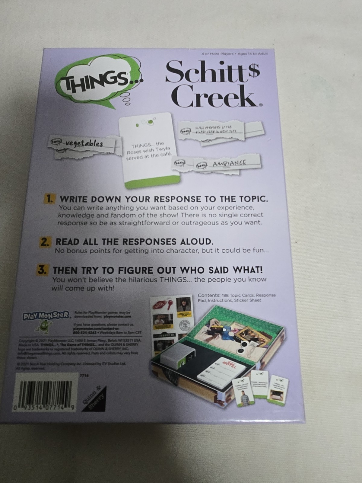 Schitt’s Creek Game -You Won’t Believe the Things You’ll Hear -New!!