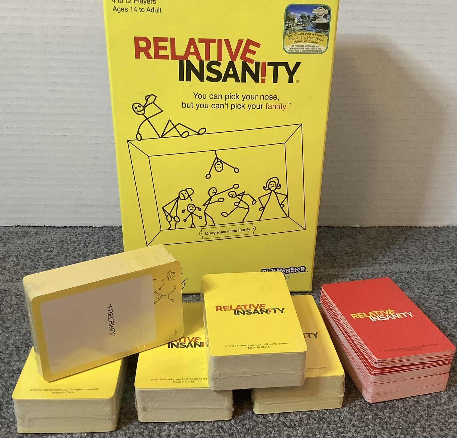 Relative Insanity Card Game, Jeff Fox worthy, Pre-Owned , 81 Red Cards,