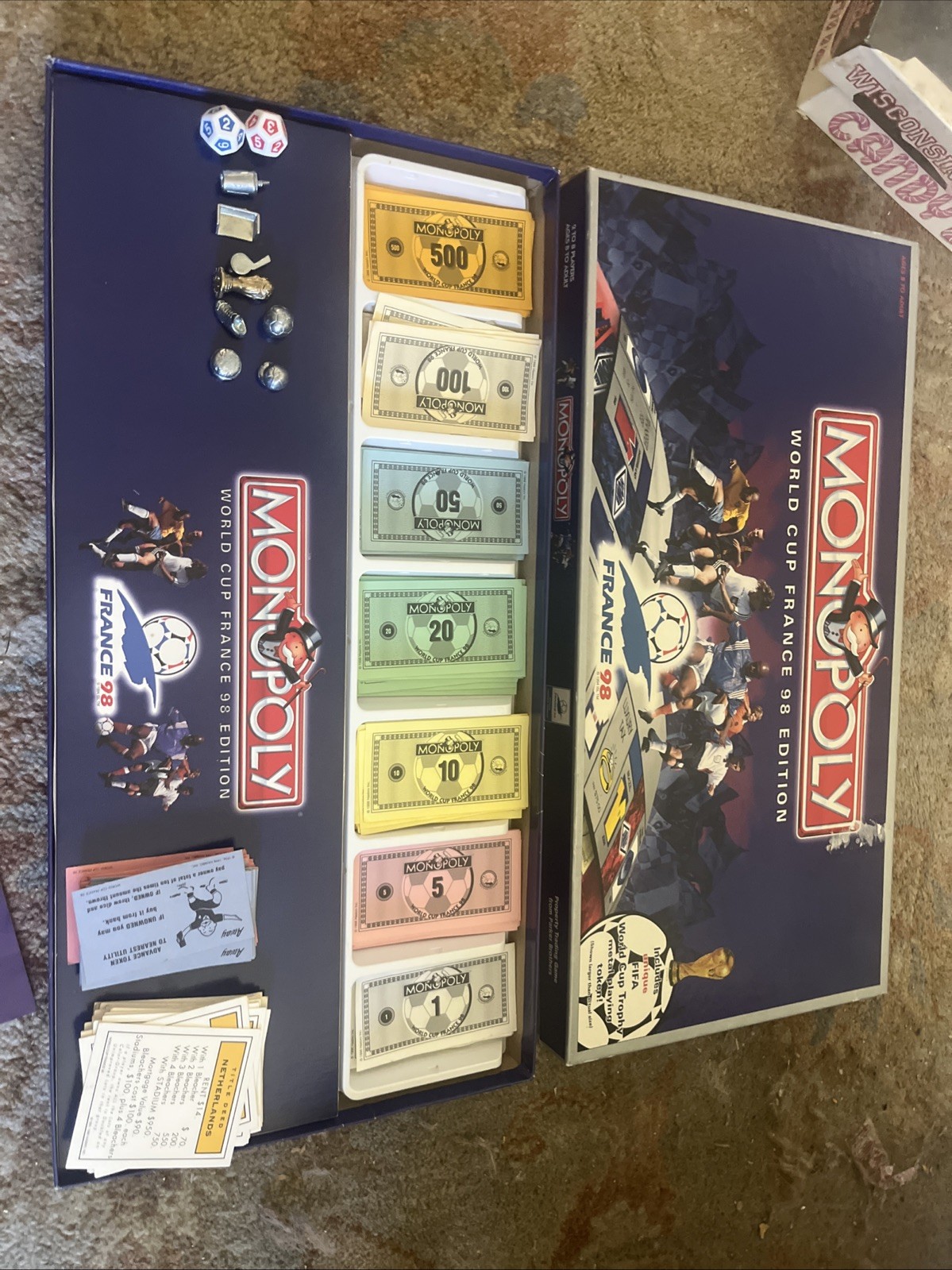 Monopoly FIFA World Cup France 98 Edition ISL Soccer Vtg 90s Board Game Complete