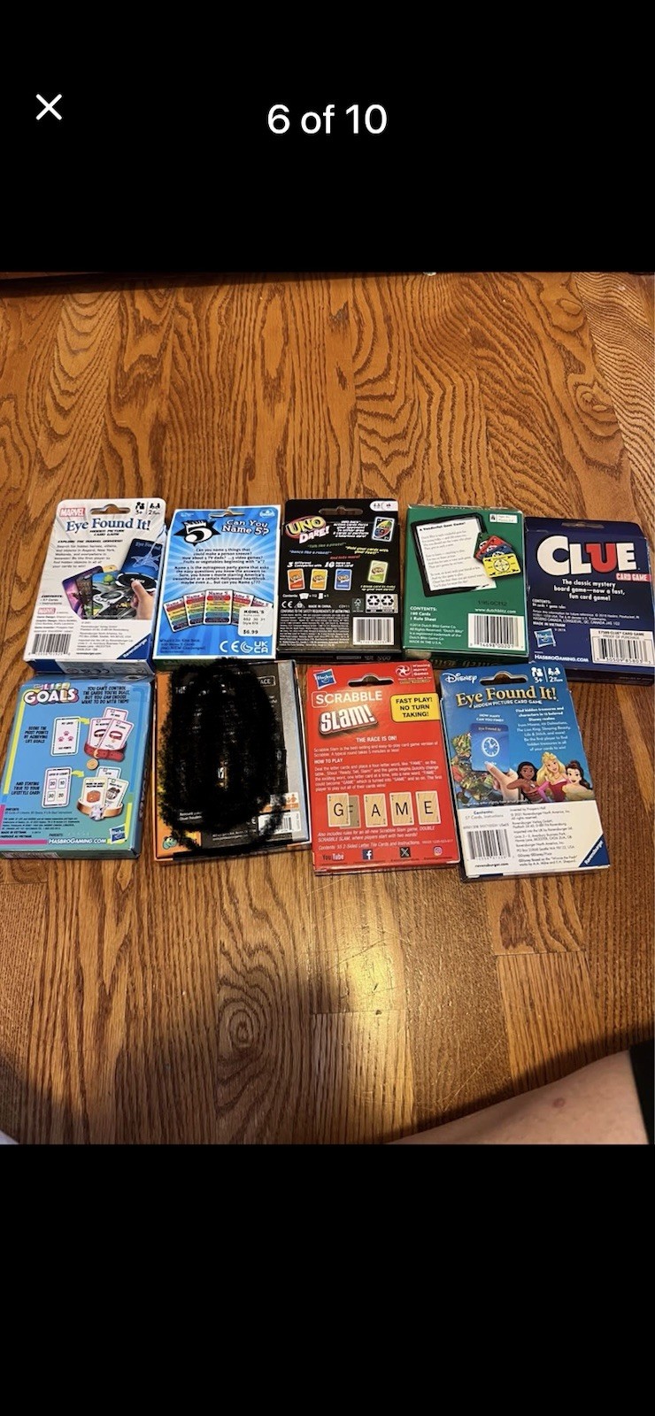 Mixed Brands Lot of 8 Card Games UNO Dare Dutch Blitz Clue Scrabble Slam 8+