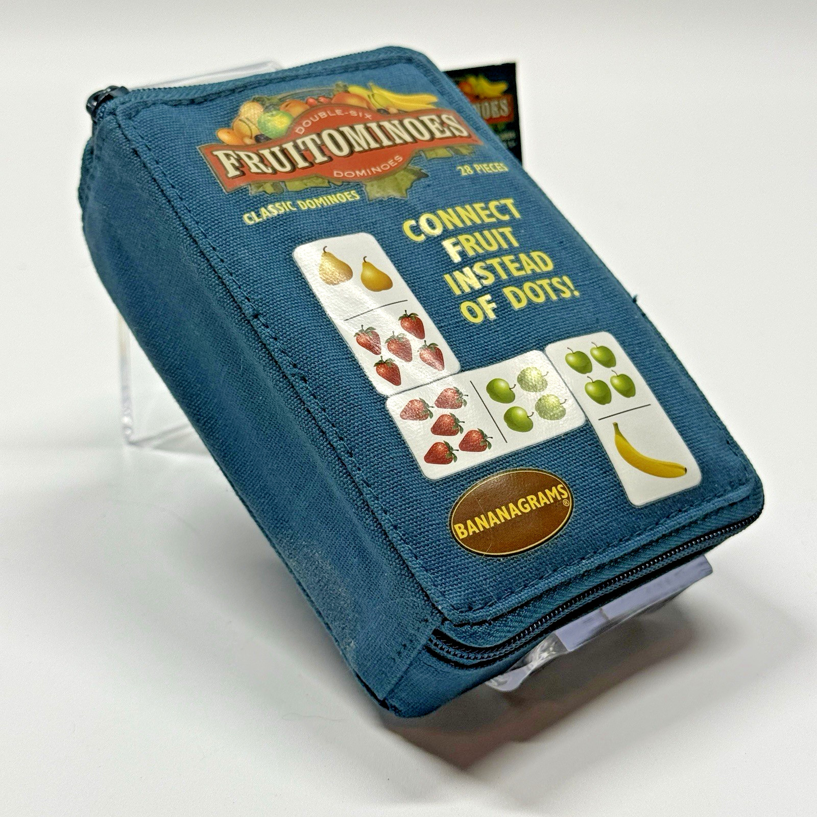 Bananagrams Fruitominoes Game 28 Fruit Dominoes Zipper Pouch New Tags