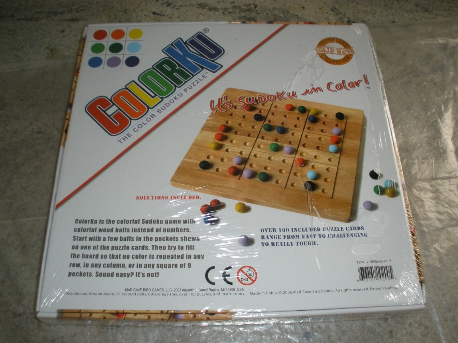 NEW Sealed COLORKU THE COLOR SUDOKU PUZZLE 2006 Wood
