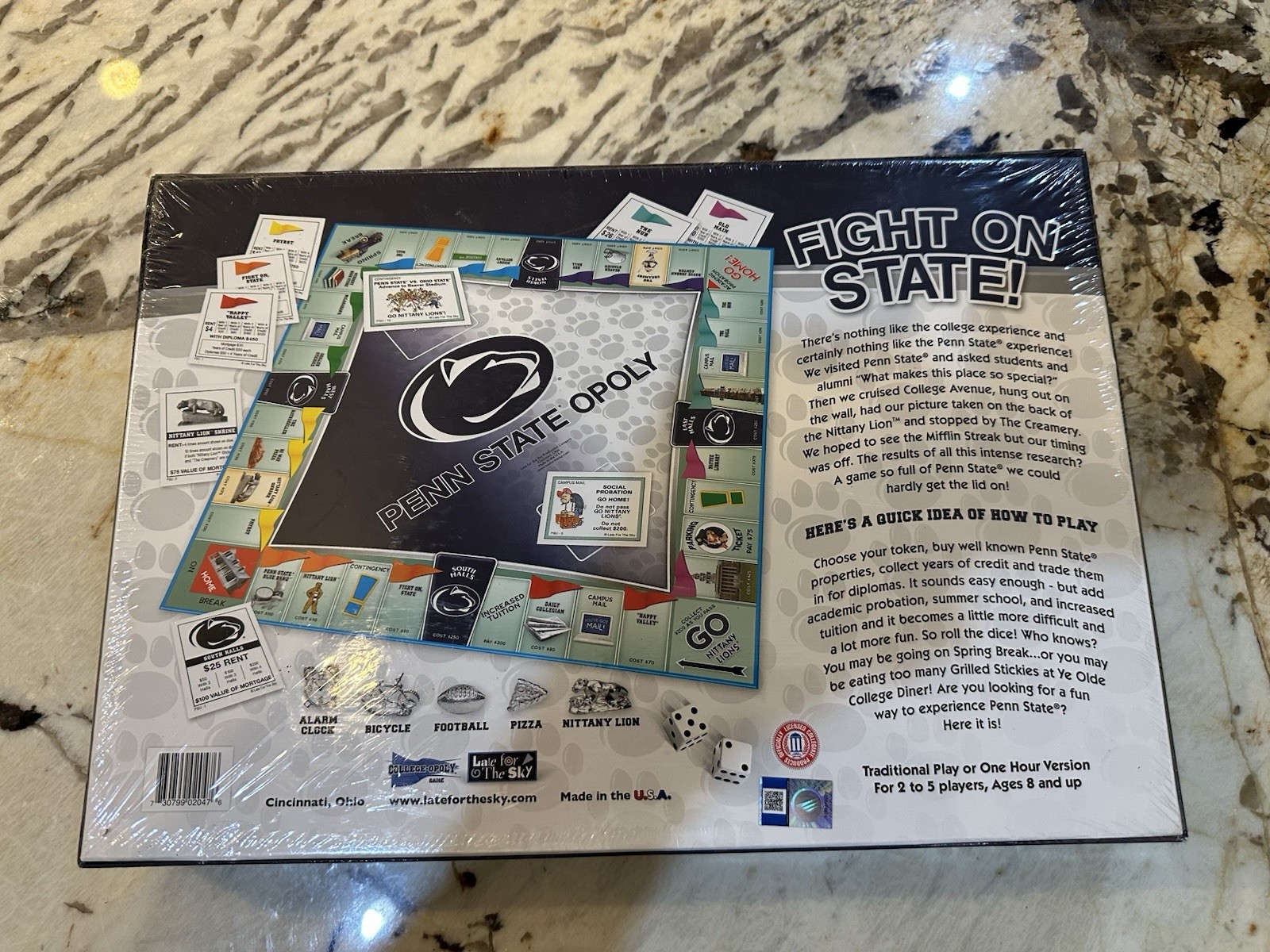 Penn State Opoly Monopoly Game Edition Nittany Lions Late for the Sky – SEALED!!