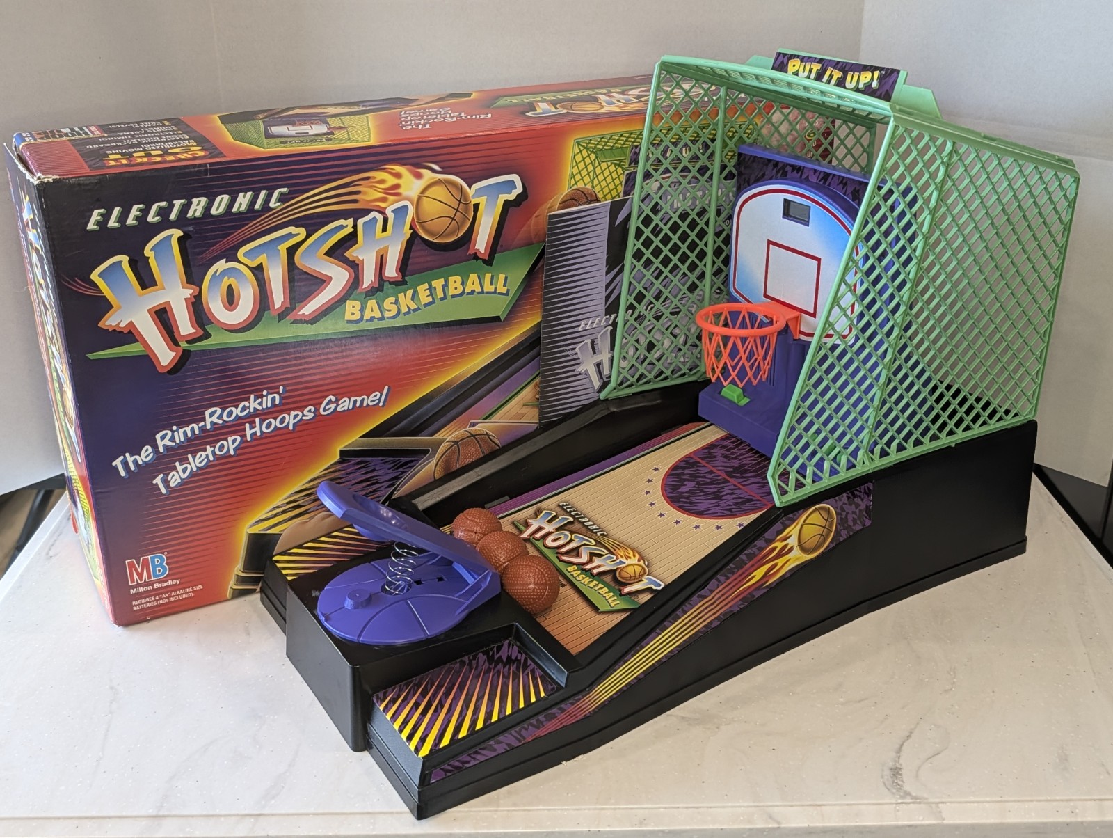 Vintage 1997 Hot Shot Basketball Game Milton Bradley W/Box Complete