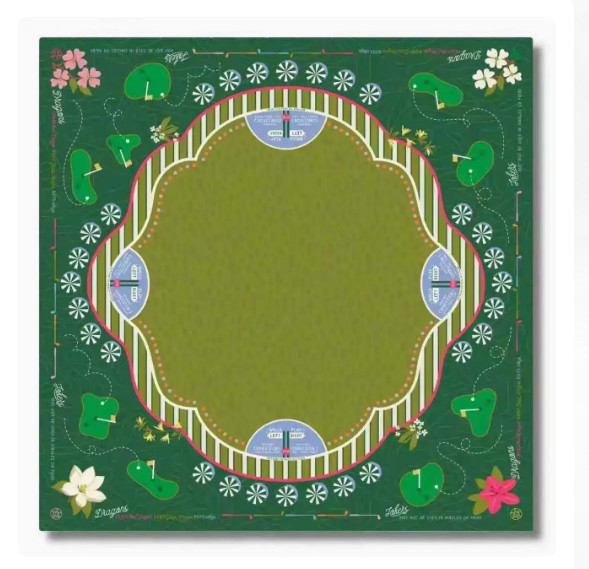 Mahjong Mat, 31.5×31.5 Inches Mahjong mat for Table, Anti-Slip green flower