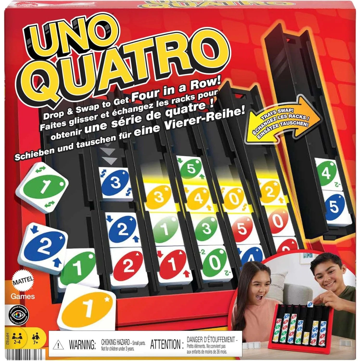 Mattel UNO Quatro [Board Game, 2-4 Players]