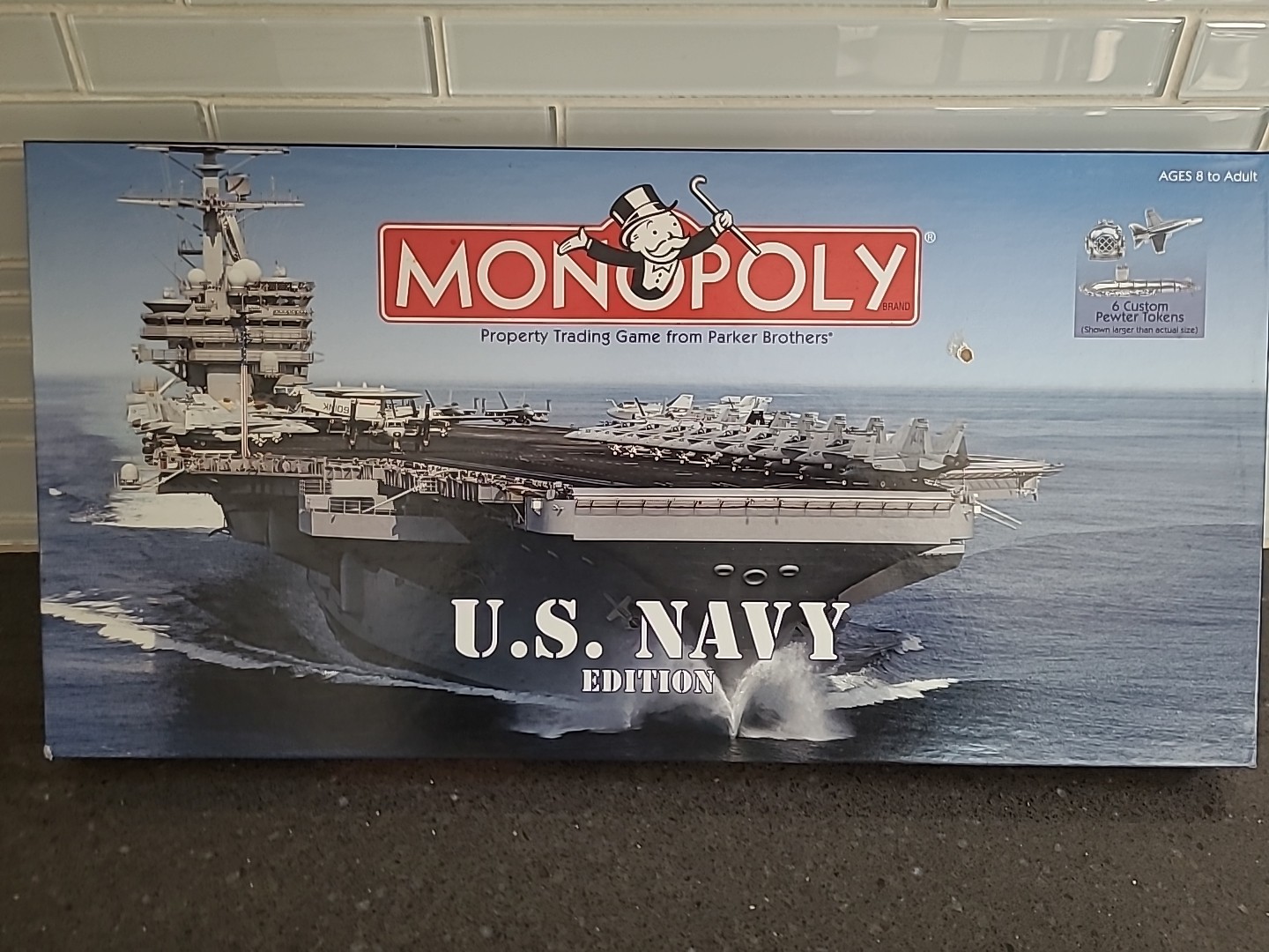 Monopoly United States Navy Edition Board Game 6 Pewter Tokens Complete