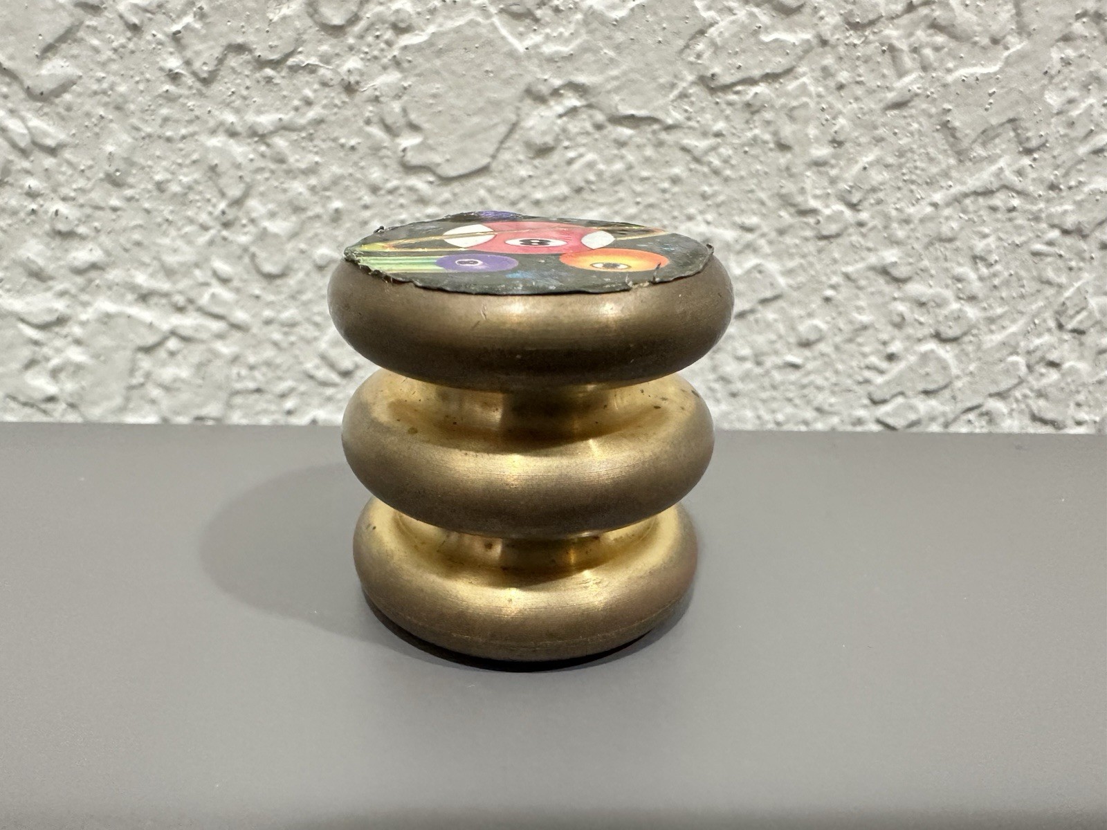 Vintage 90s Heavy Brass Metal Pog Slammer – 8 Ball – Thick & Heavy – 5+ Oz