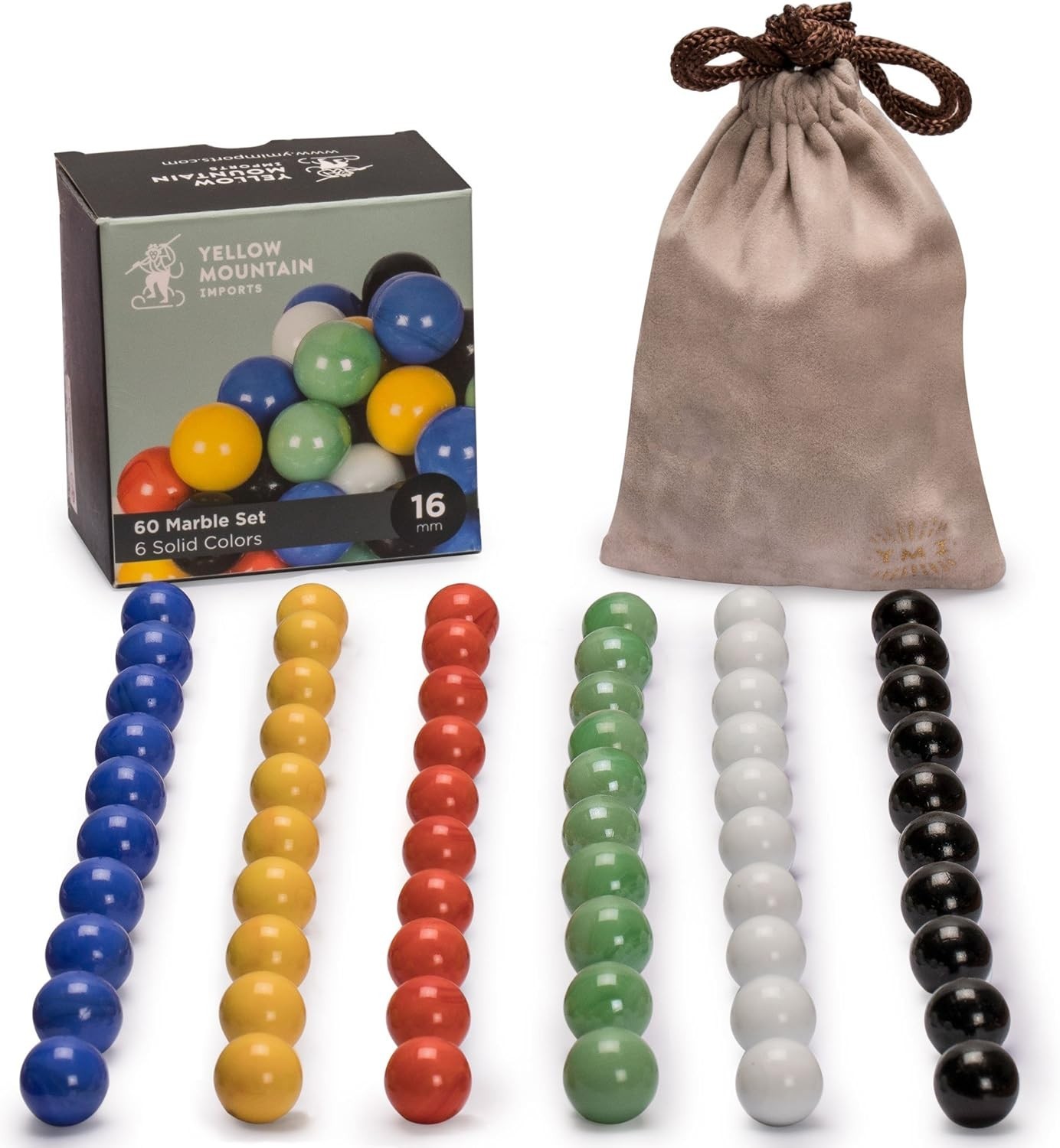 Creative 60-Piece Marbles Set – 16mm Variety in Solid Colors for Kids’ Fun