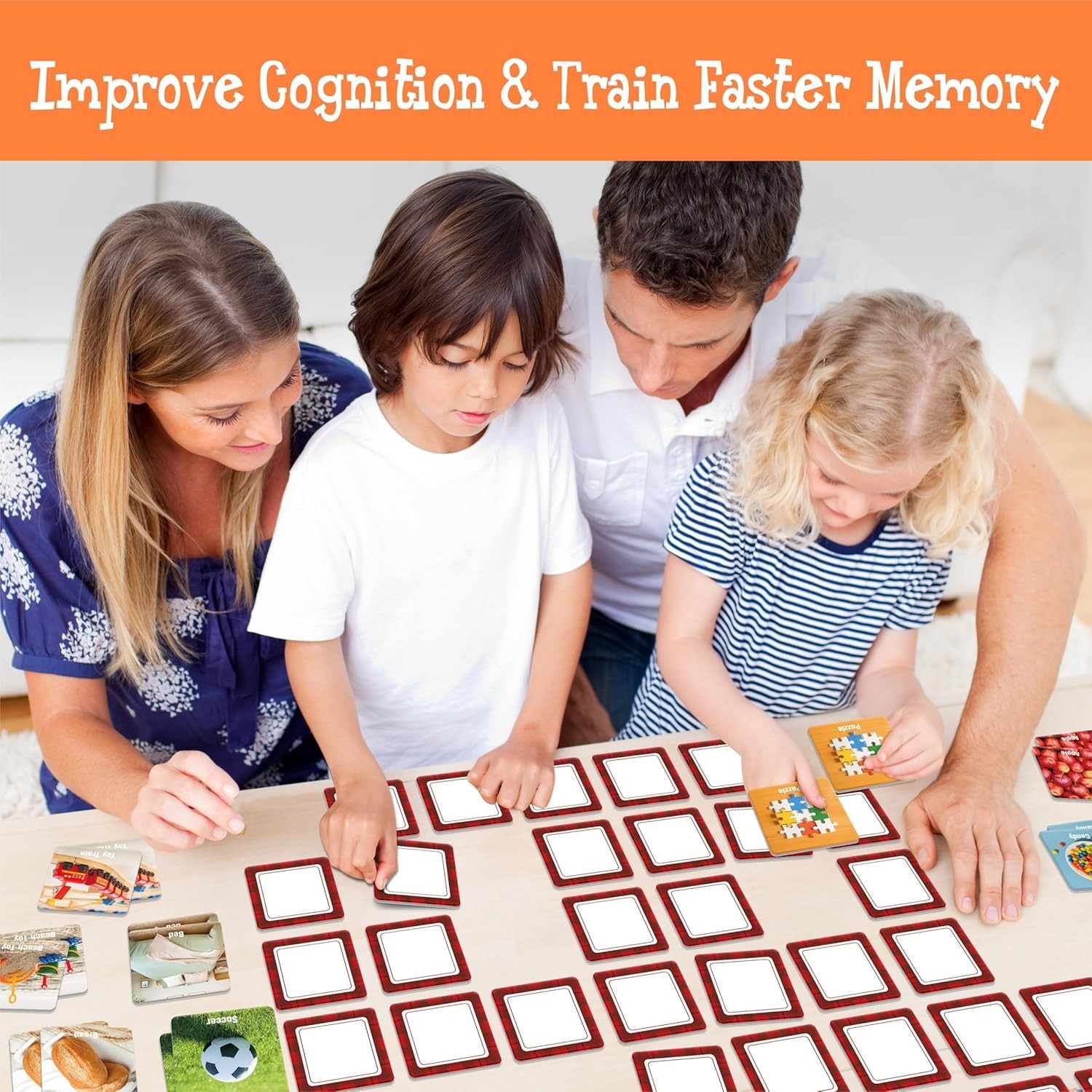 Daily Items Memory Card Game – 72 Thickened Cards for Cognitive Skills Growth