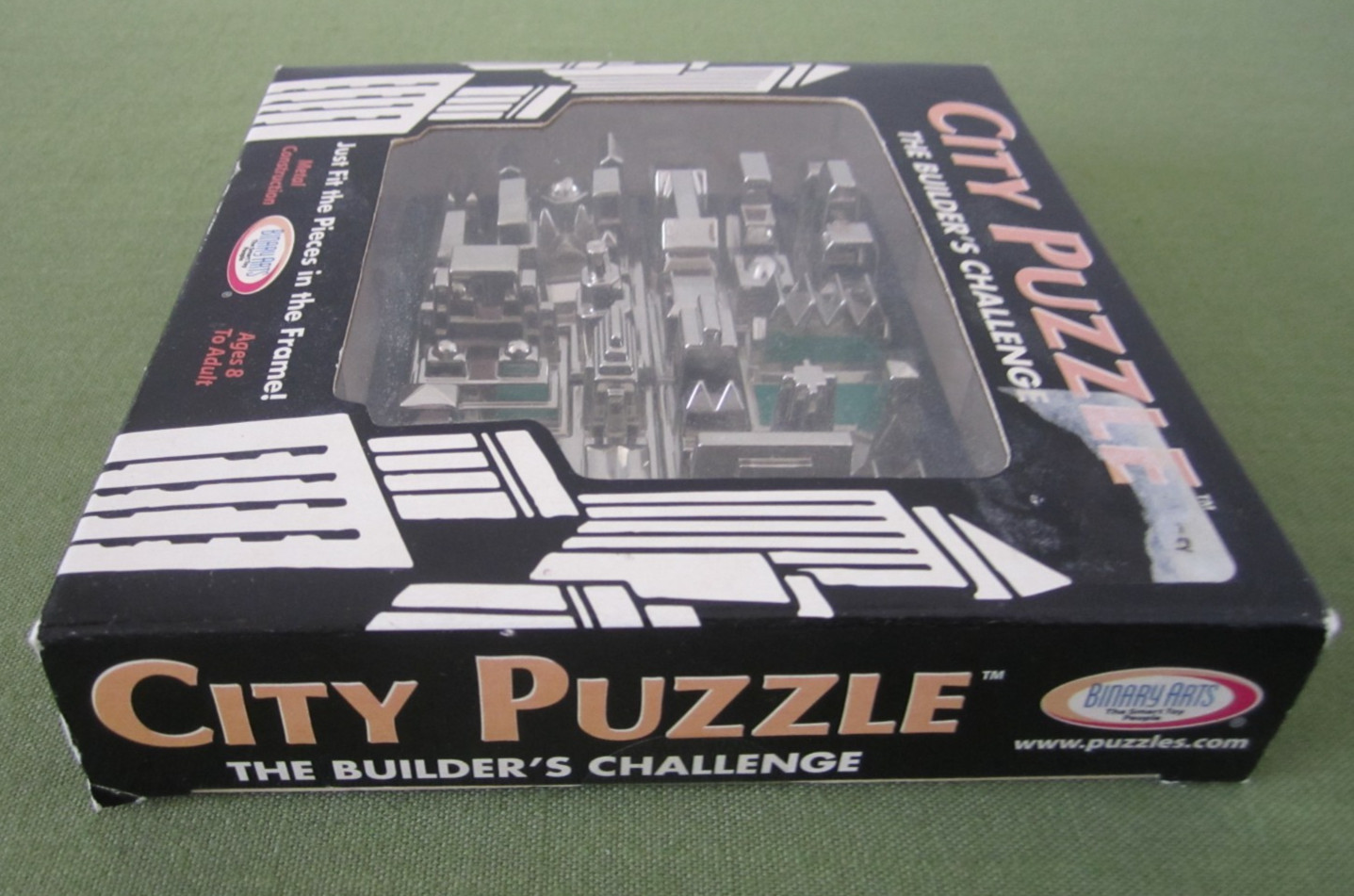 Vintage 2002 Binary Arts CITY BUILDERS CHALLENGE Metal Puzzle Desk Toy Complete