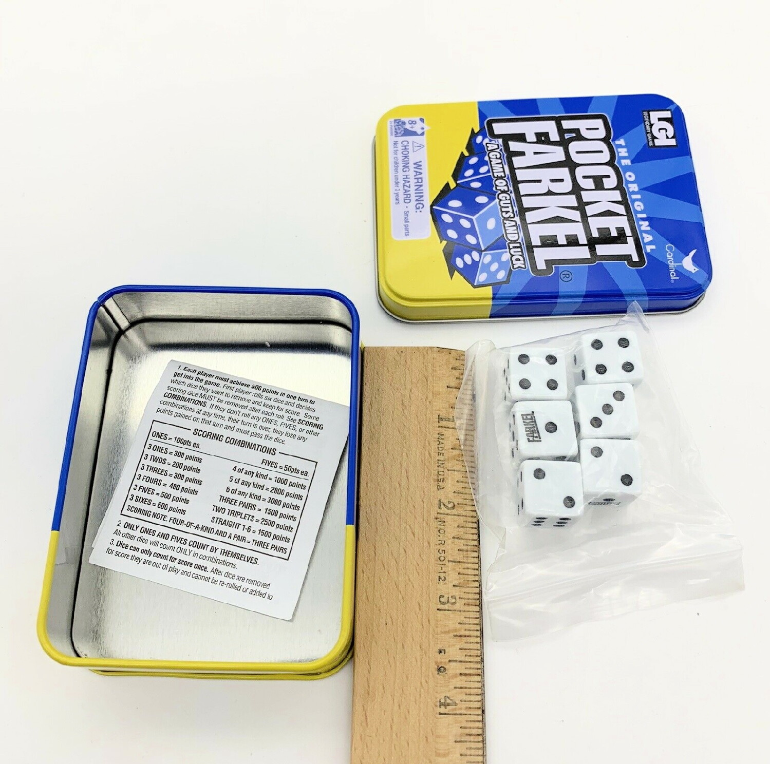 LOT OF 4 – The Original Pocket Farkel A Game of Guts and Luck Dice Travel Size